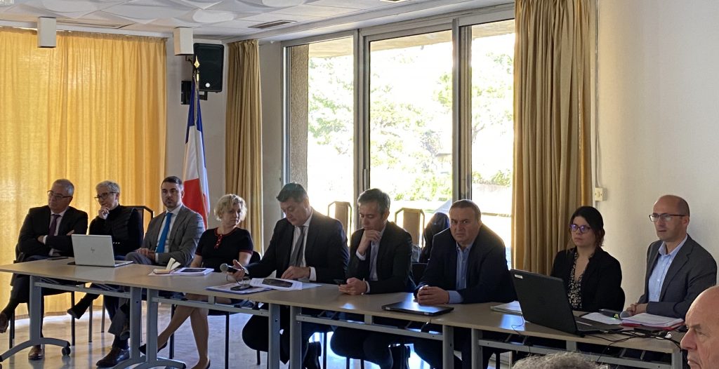 Les représentants de l’État, EDF et TERNA lors de la réunion du 7 février 2020 à Bastia